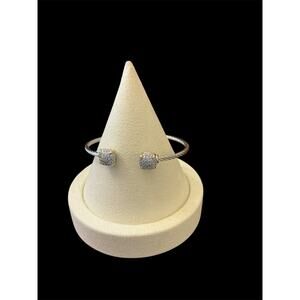 Two Tone Cable Bracelet with Crystal Pave